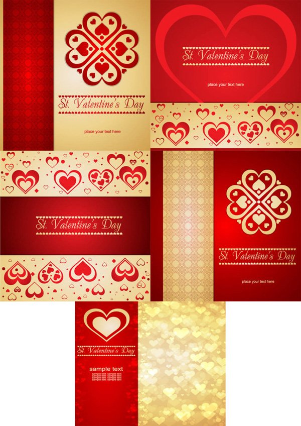 cartões de coração vermelho em forma de
