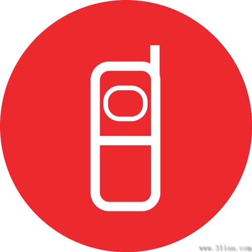 Иконка красный сотовый телефон