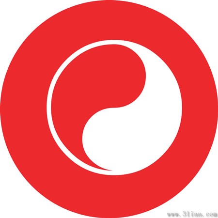 Rote Tai-Chi-Logo-Symbol