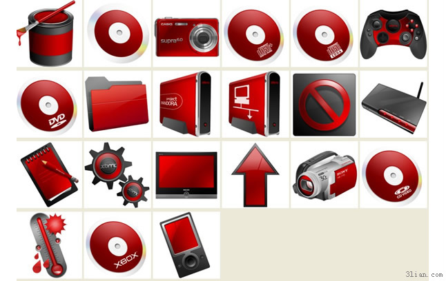 rosso tema desktop icone png