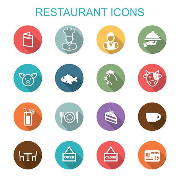 icônes de nourriture de restaurant