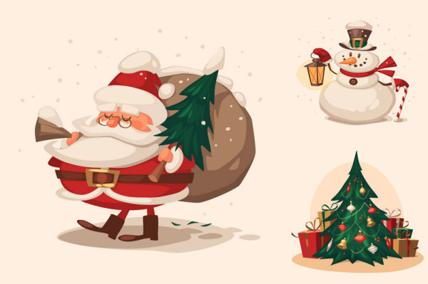 Ilustración de Navidad retro