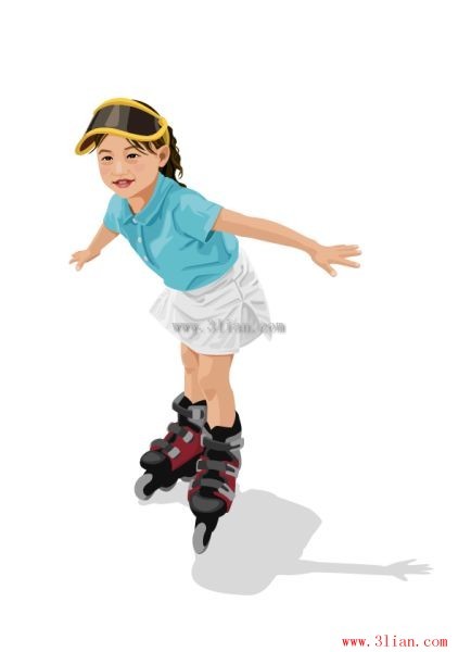 Roller skating gadis
