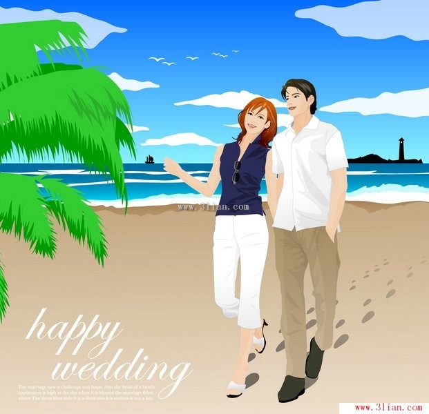 pareja de playa romántica