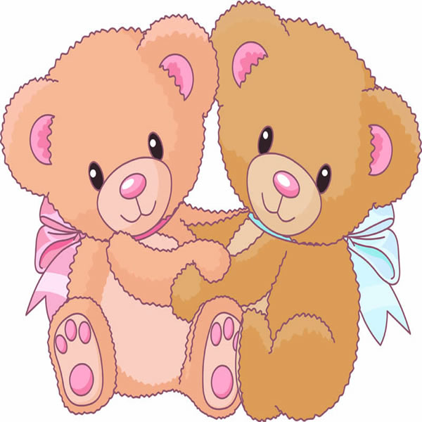 Romantic Bear Cartoon Lovers