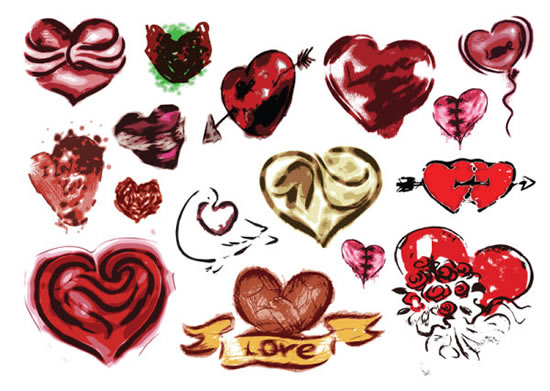 Romantik Kalp şeklinde desen