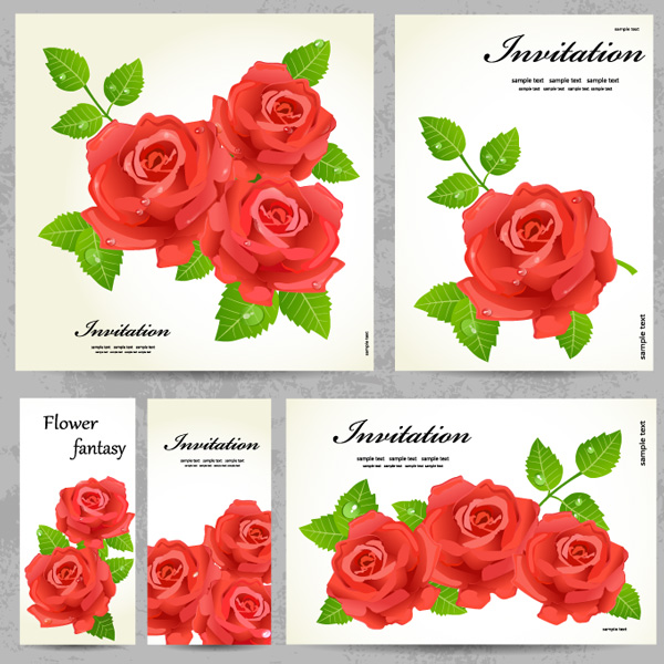 invitations roses romantiques