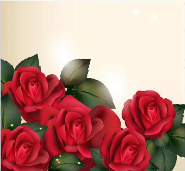 roses romantiques vector background