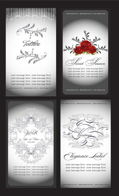 Rose Flower Pattern Cards