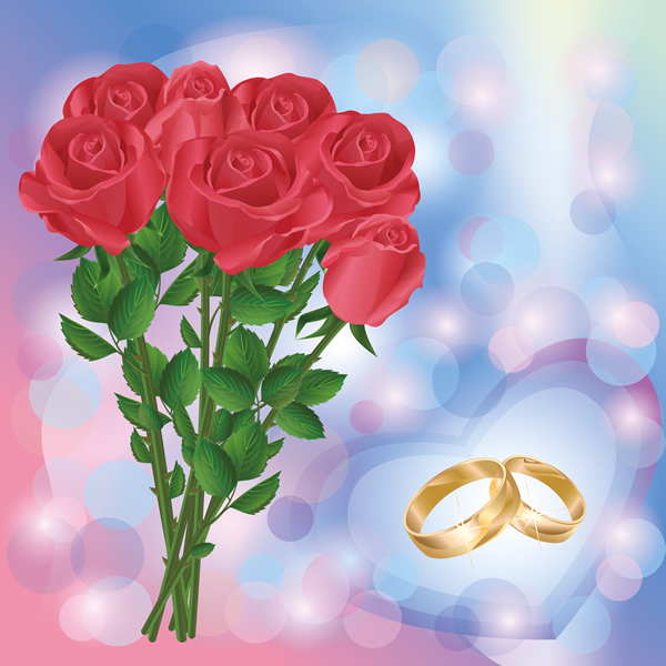 Романтический букет Векторный цветок розы