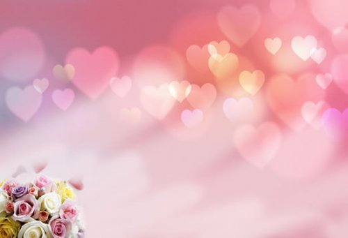 ความรักดอกกุหลาบสีชมพูพื้นหลังวัสดุ psd