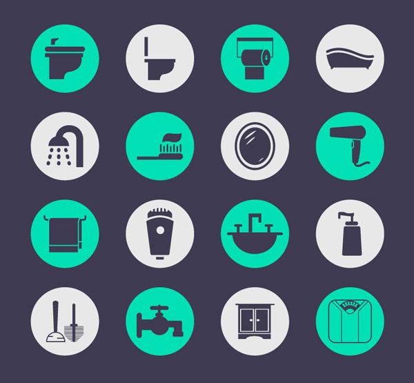 ícone de produtos de banho redonda