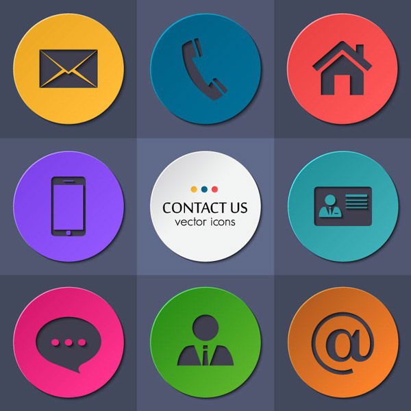 kontak bulat ikon