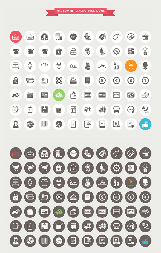 round flat icon psd material