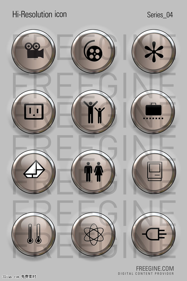 Round Translucent Buttons Psd Layered Templates