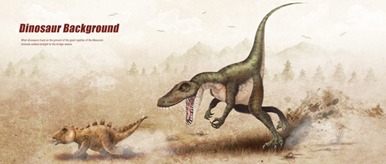 Running Dinosaur Illustrator Psd Stuff