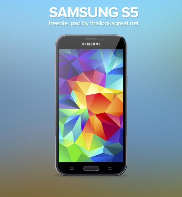 Samsung galaxy s5 Negro modelo psd de material