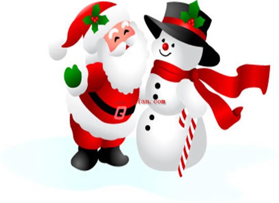 Santa dan manusia salju