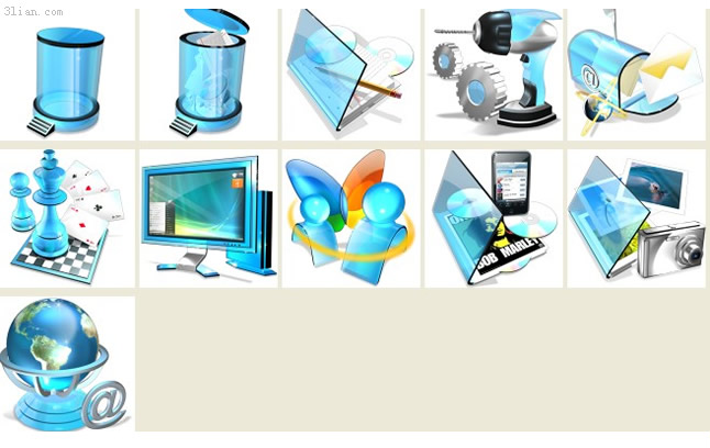 ícones do desktop série vista