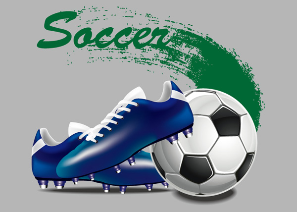 Schuhe und Fußball-Hintergründe
