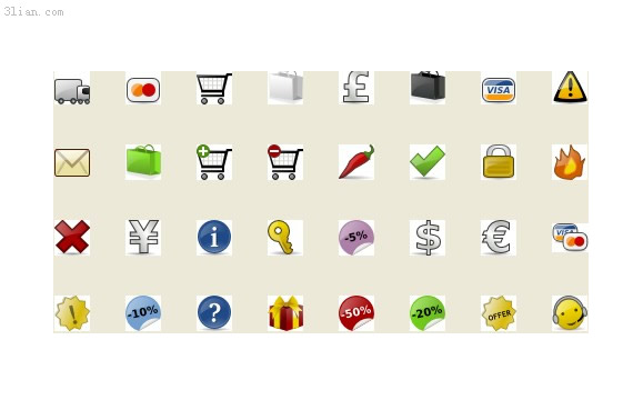 ícones de página da web de compras