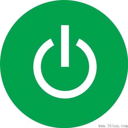 Shut Down Green Icon Material