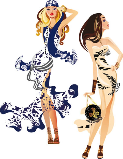 silhueta feminina moda ilustração tendência shopping