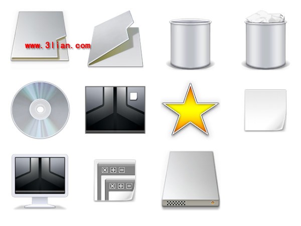 Silver Desktop Icons