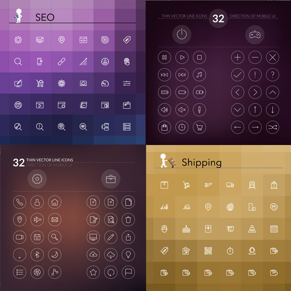 Simple Linear Business Icons