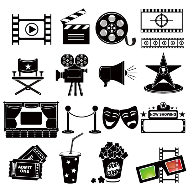 ícone de tema de filme simples