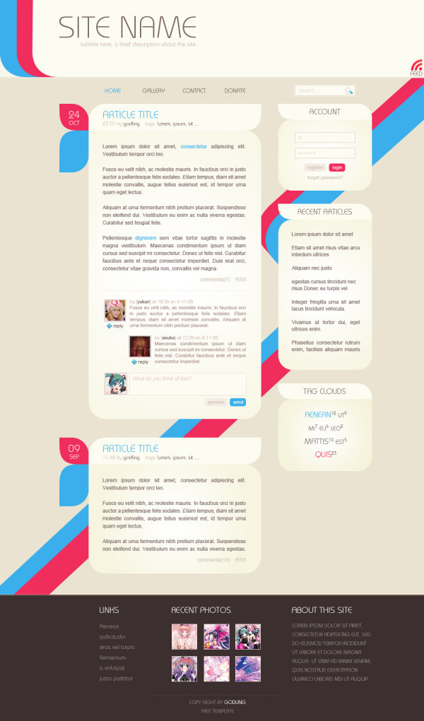 Simple Page Template Psd Layered Material