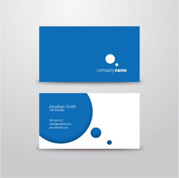 tarjeta azul redonda simple