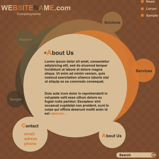 modelo de design de página web simples