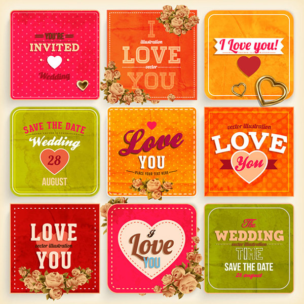 cartões de casamento simples