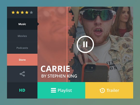 Simple Widgets And Music Psd Material