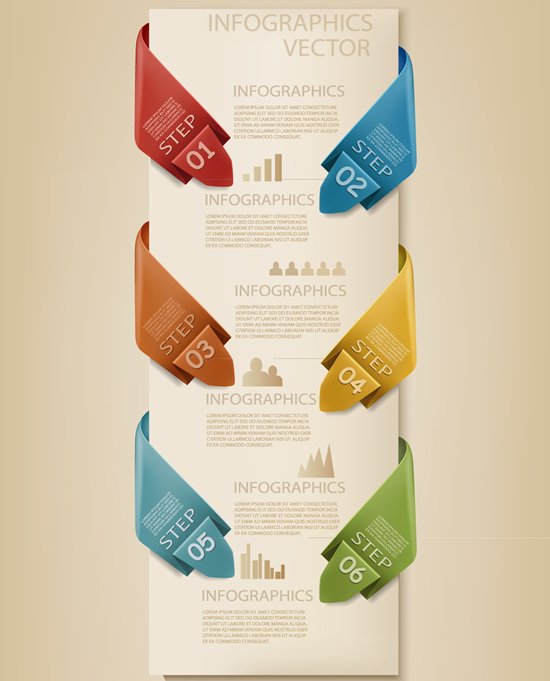 шесть цветов оригами цифровой информации