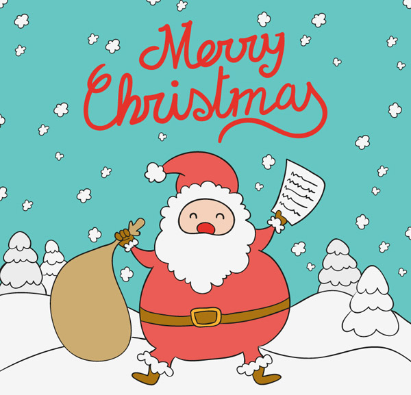 Snow Cartoon Santa Claus