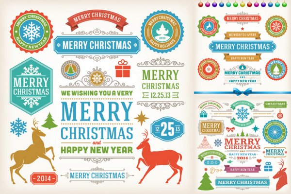 Snow Deer Christmas Decoration Labels