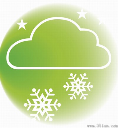 Snow Light Green Cloudy Icons