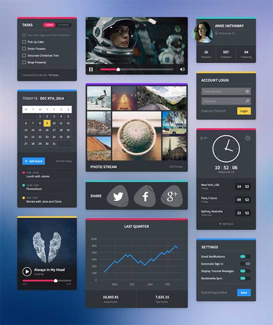 Space Themed Ui Interface Psd Template