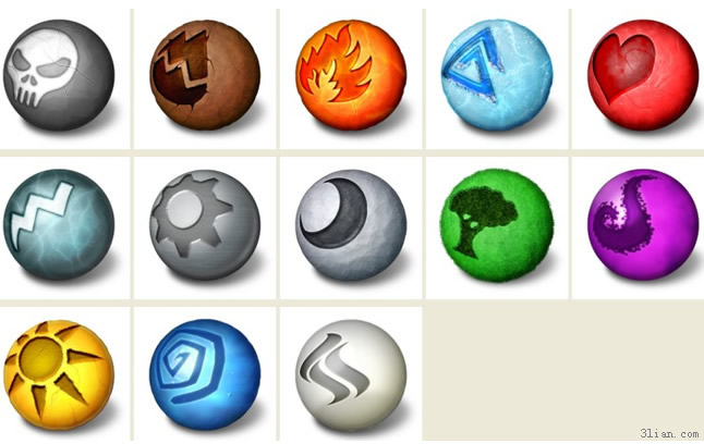 sphärische solide PNG-icons