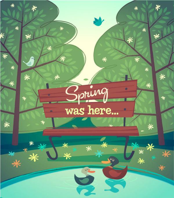 Ilustración de dibujos animados de primavera