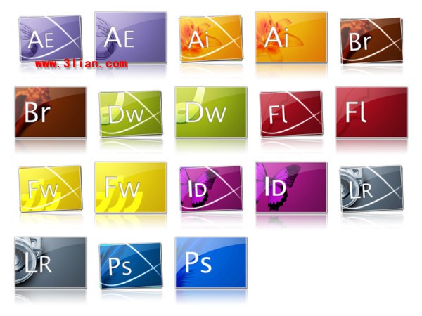Square Crystal Desktop Icons