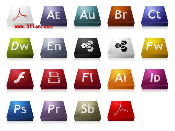 iconos de software de computadora cuadrado sólido
