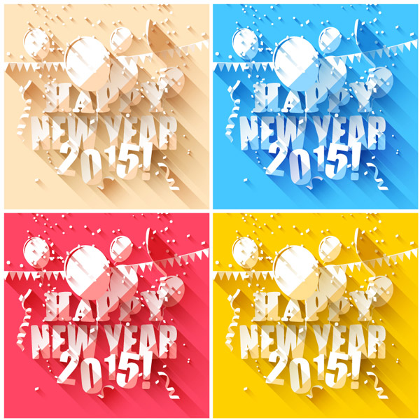 Star Decorating New Year Greeting Cards