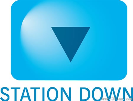 Station Down Icon Material
