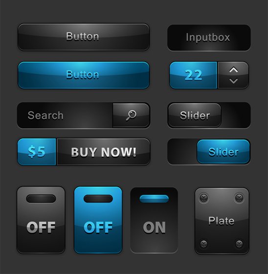 Stereo blau Web buttons