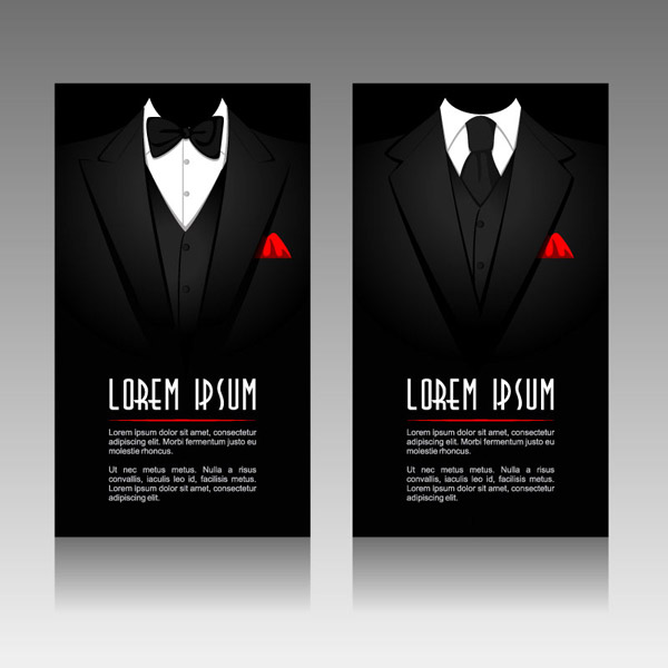 スタイリッシュな黒のスーツのカード