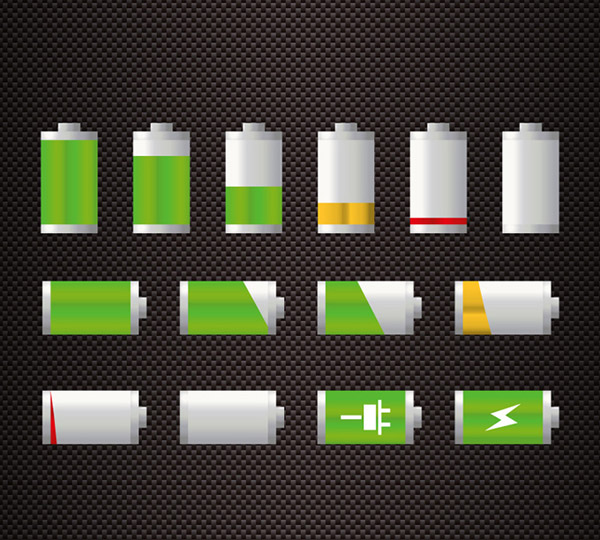 stylowy telefon komórkowy ikona baterii