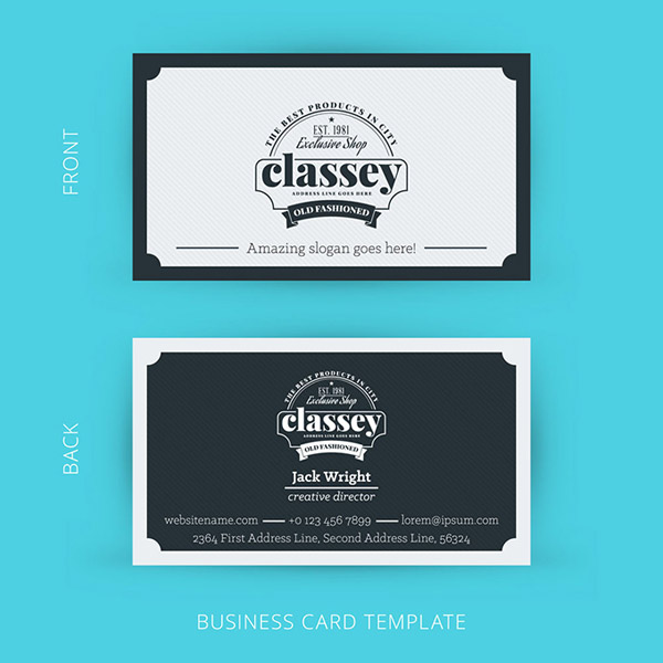 elegante retrò business card design